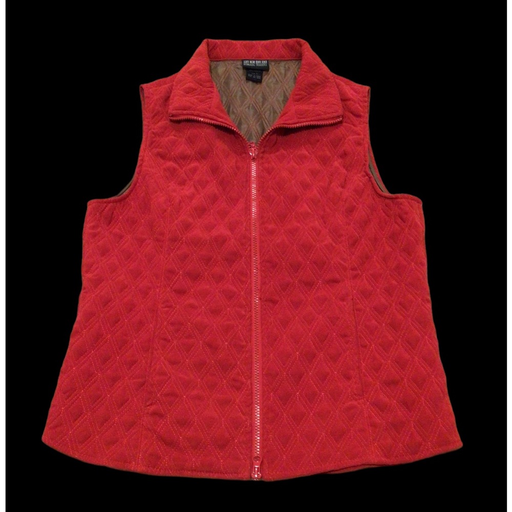 NTCO Nomadic Traders Quilted Microsuede Zip Front Vest Size Small